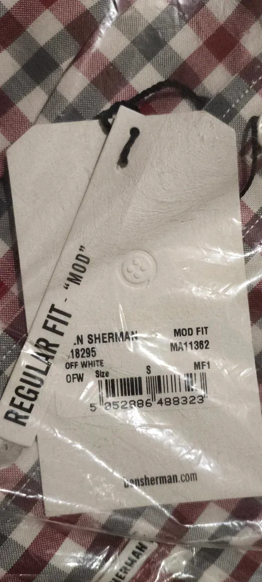 Camisa Ben Sherman xadrez cinza e vermelho