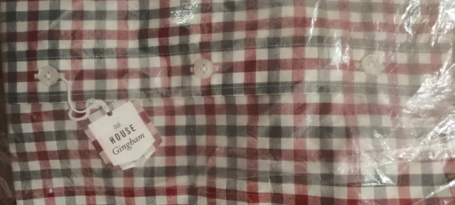 Camisa Ben Sherman xadrez cinza e vermelho