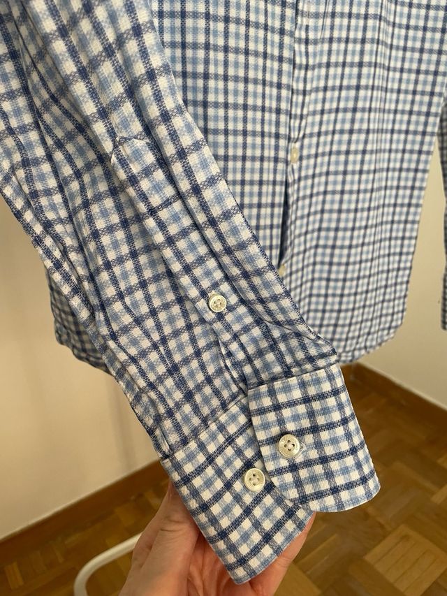 Camisa cuadros azul Massimo Dutti