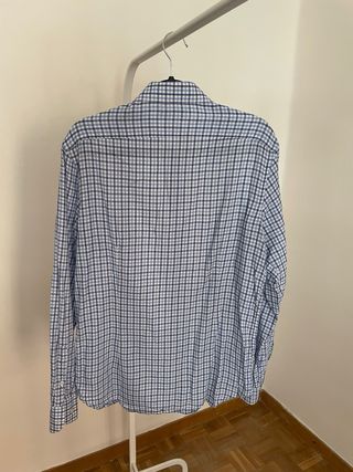 Camisa cuadros azul Massimo Dutti