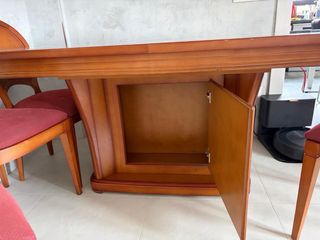 Conjunto comedor madera maciza y cristal