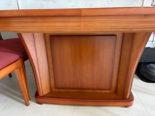 Conjunto comedor madera maciza y cristal