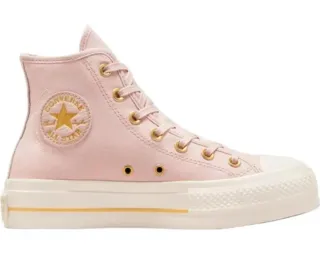 Zapatillas Converse Altas Rosas y Doradas