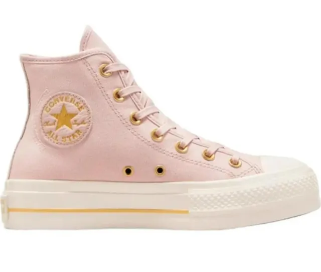 Zapatillas Converse Altas Rosas y Doradas