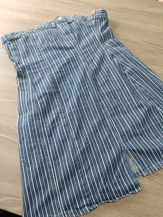 Vestido Zara palabra de honor rayas vaquero