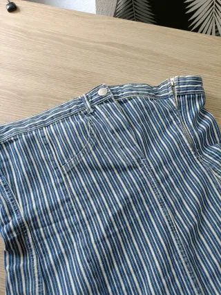 Vestido Zara palabra de honor rayas vaquero