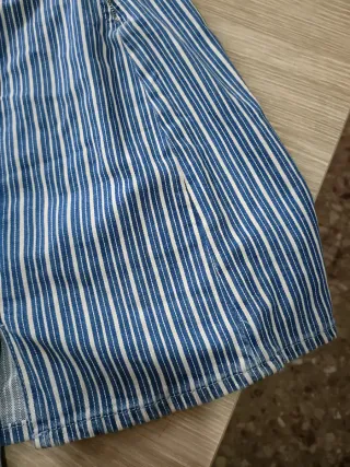 Vestido Zara palabra de honor rayas vaquero