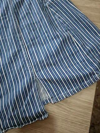 Vestido Zara palabra de honor rayas vaquero