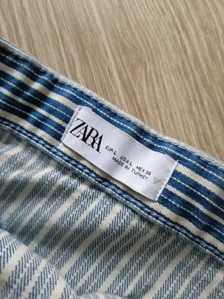 Vestido Zara palabra de honor rayas vaquero