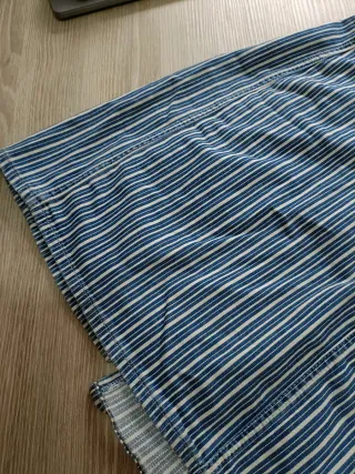 Vestido Zara palabra de honor rayas vaquero