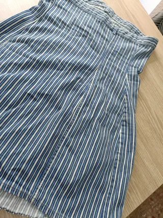 Vestido Zara palabra de honor rayas vaquero