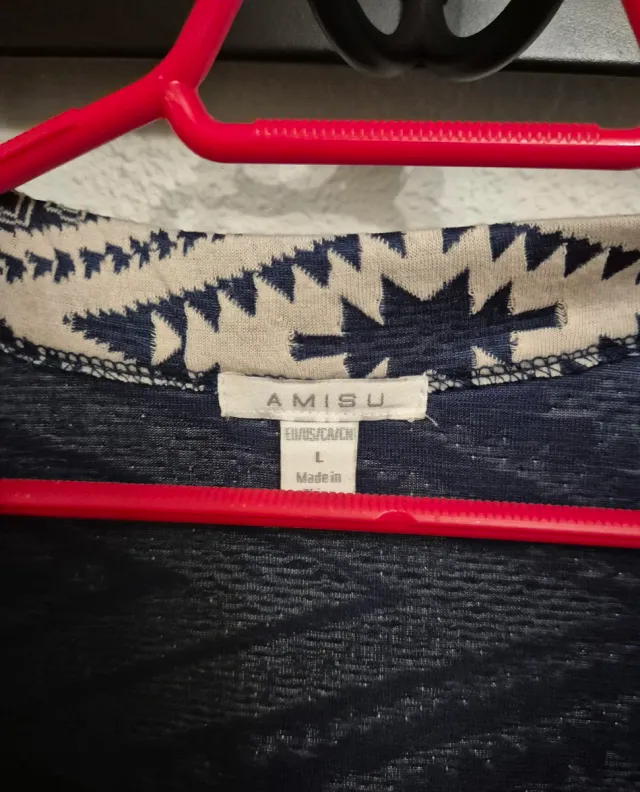 Abrigo ligero flecos beige y azul