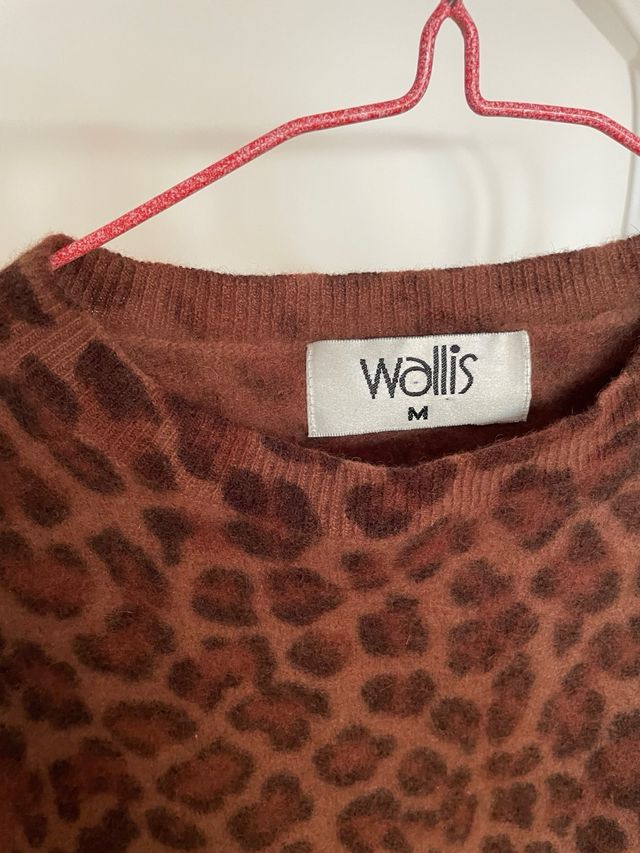 Crop top de punto angora estampado leopardo