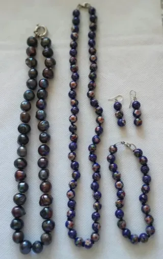 Collares pendientes y pulseras plata y perlas