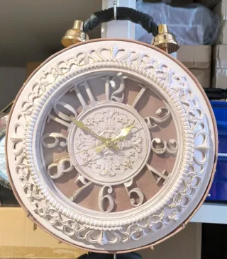 Bolso Diseño Reloj Vintage Dorado Rosa