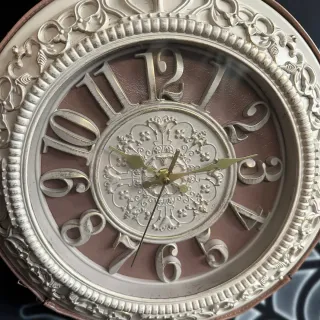 Bolso Diseño Reloj Vintage Dorado Rosa