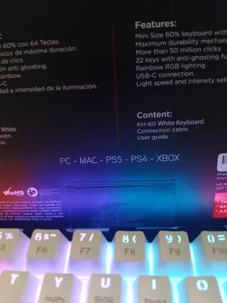 Teclado Gaming GMKH-60 WHITE