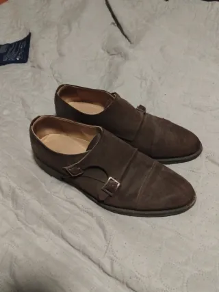 Zapatos Diplomatic Ante Doble Hebilla Marrones