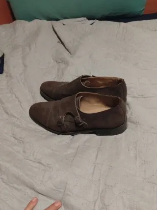 Zapatos Diplomatic Ante Doble Hebilla Marrones