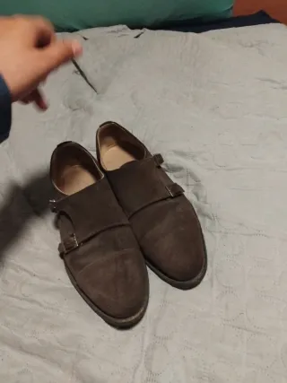 Zapatos Diplomatic Ante Doble Hebilla Marrones