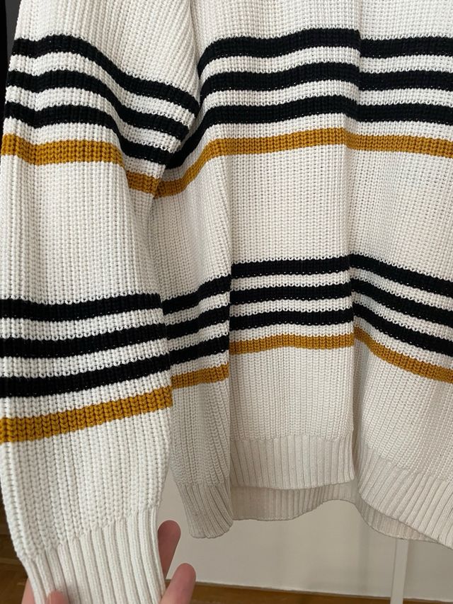 Jersey masculino de punto grueso rayas Zara L