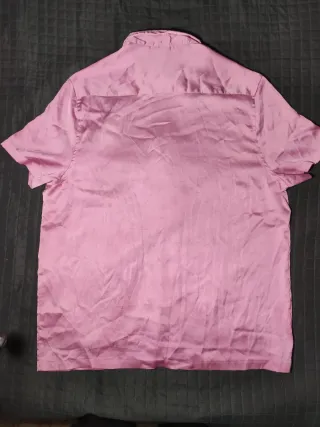 Camisa ASOS Rosa Satinada Manga Corta