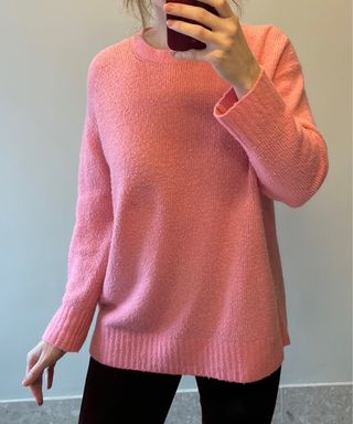 Jersey fino rosa chicle lana Zara