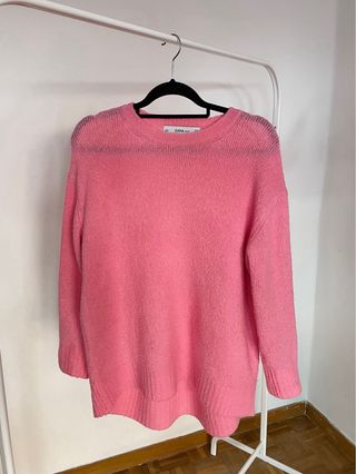 Jersey fino rosa chicle lana Zara