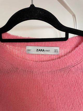 Jersey fino rosa chicle lana Zara