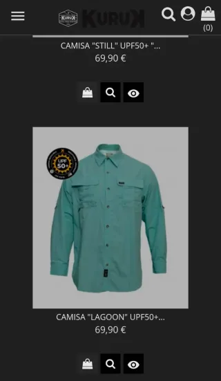 Camicia da pesca Kuruk UPF 50+ colore blu