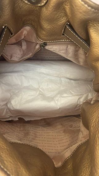 Bolso Purificación García Beige y Dorado