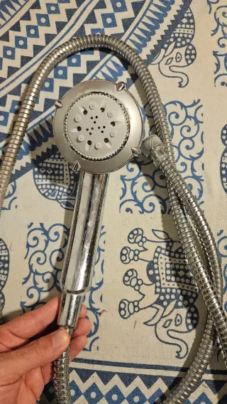 Mango de ducha plateado