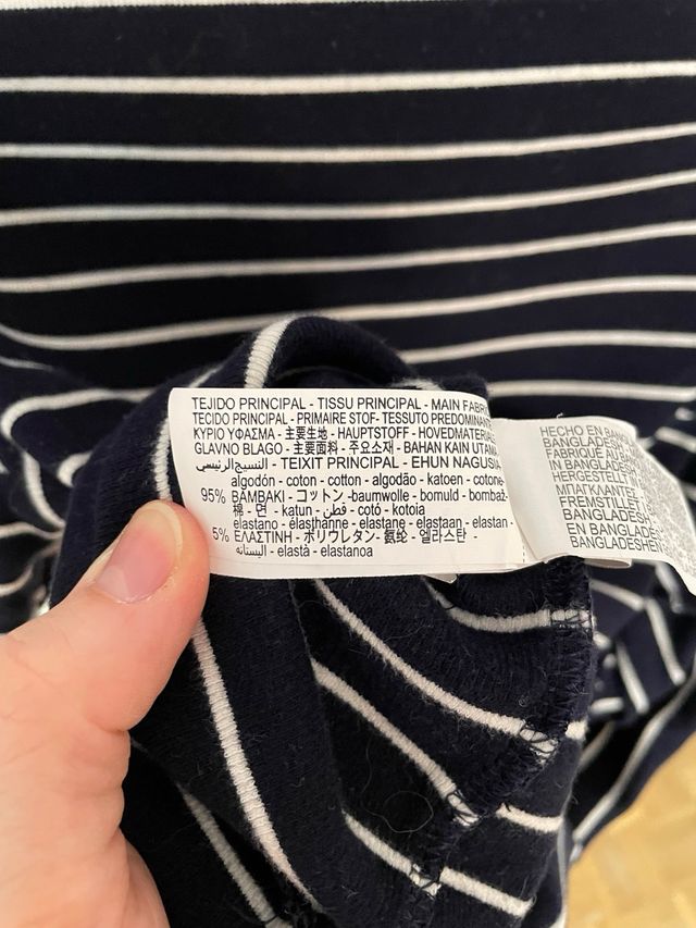 Polo punto Zara Algodón Rayas Talla S