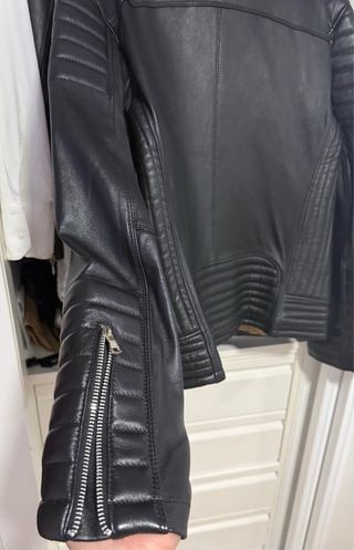 Cazadora Piel  Mujer Negra