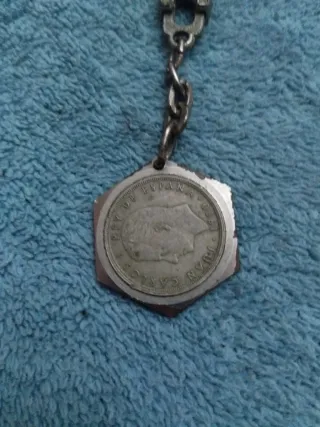 Llavero moneda 5 pesetas Juan Carlos I