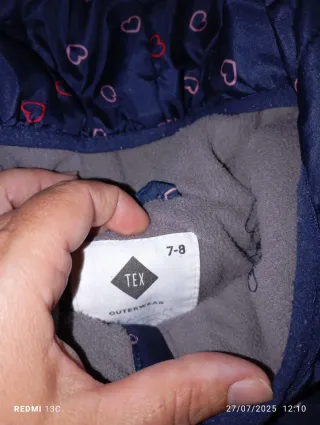 Abrigo niña azul con corazones