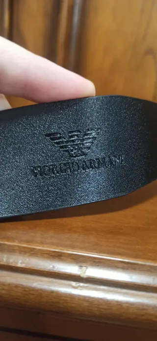 Cinturón Giorgio Armani Negro Hebilla Metálica