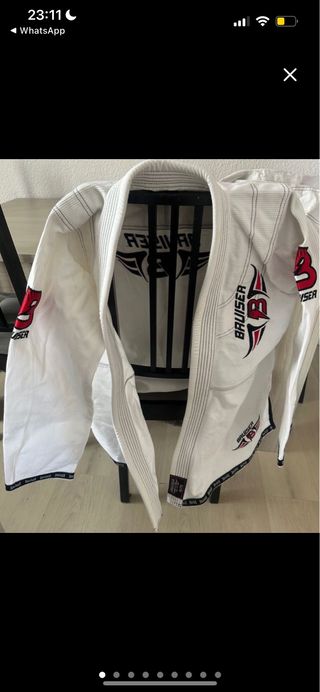 Kimono Jiu Jitsu Bruiser Blanco y Rojo