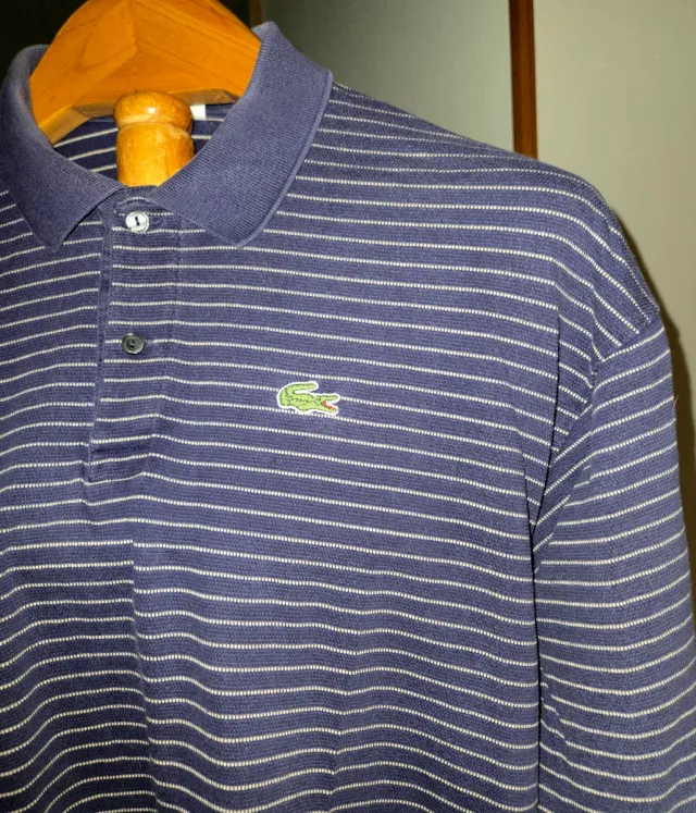 Polo Lacoste Rayas Manga Larga Talla XL