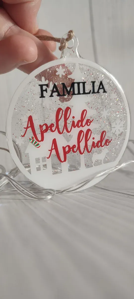 Adorno Navidad Personalizado Familia y Mascota