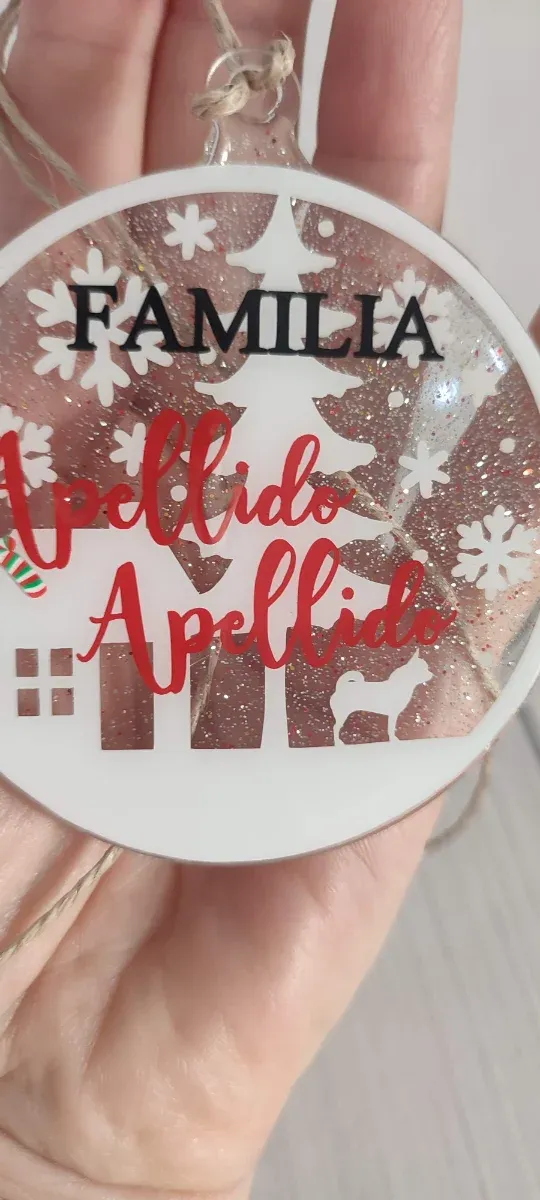 Adorno Navidad Personalizado Familia y Mascota