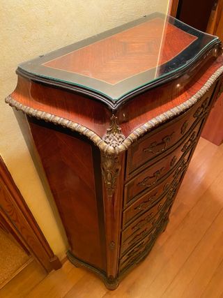 Chiffonnier Luis XV Palosanto y Bronce GANGA