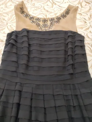 Vestido fiesta Derhy beige y negro