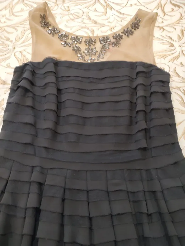 Vestido fiesta Derhy beige y negro