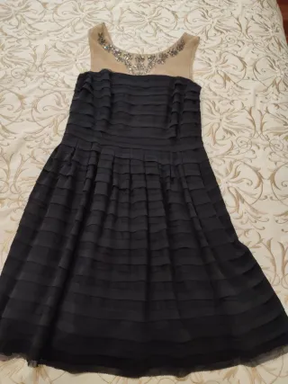 Vestido fiesta Derhy beige y negro