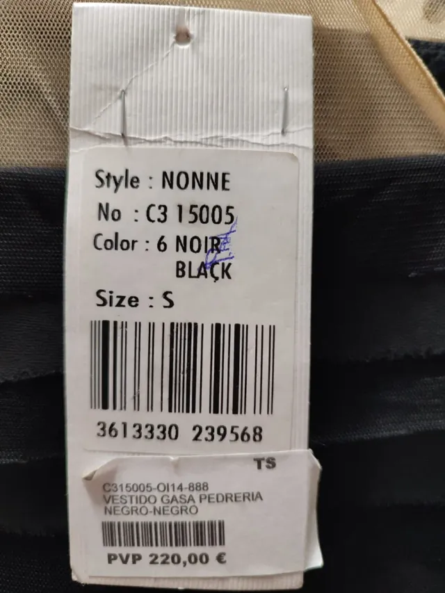 Vestido fiesta Derhy beige y negro