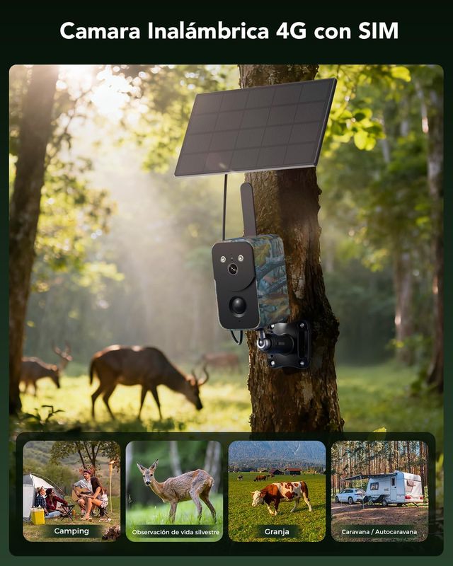 Fotocamera di Sorveglianza Solare 4G LTE Xega SIM / Solare