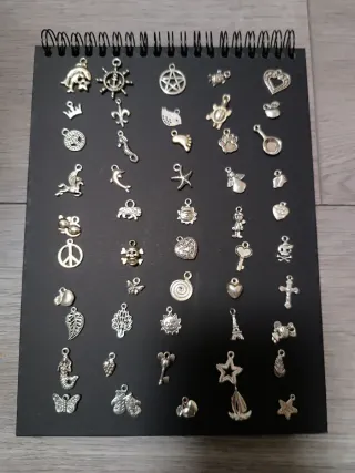 Lote 50 Charms Plata + Anillas Regalo