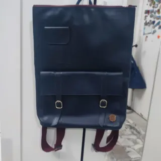 Zaino uomo in pelle blu