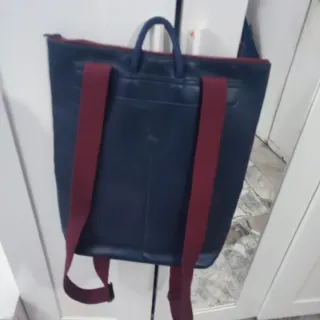 Zaino uomo in pelle blu